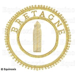Badge / Macaron GLNF – Grande tenue provinciale – Deuxième Grand Surveillant – Bretagne – Brodé main